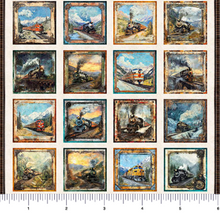 Load image into Gallery viewer, QT Fabrics - Steam & Steel - Train Picture Patches - Panel