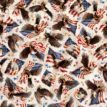 Load image into Gallery viewer, QT Fabrics - 1776 - American Eagle and Flag Toss - 1/2 YARD CUT