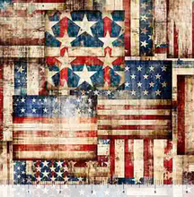 Load image into Gallery viewer, End of Bolt - 1776 - Flag Patchwork - Wideback - 1 yd 27"