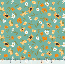 Load image into Gallery viewer, QT Fabrics - Chickens in the Meadow - Tossed Meadow Flowers - 1/2 YARD CUT