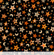 Load image into Gallery viewer, QT Fabrics - A Haunting We Will Go - Stars and Moons Black - 1/2 YARD CUT
