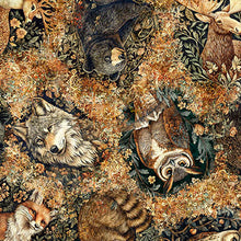 Load image into Gallery viewer, QT Fabrics - Cedar & Sage - Animal Toss - Cedar - 1/2 YARD CUT