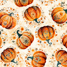 Load image into Gallery viewer, QT Fabrics - Harvest Hollow - Tossed Pumpkins Cream - 1/2 YARD CUT