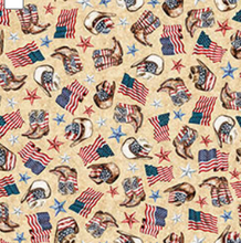 Load image into Gallery viewer, QT Fabrics - American Country - American Cowboy - Tan - 1/2 YARD CUT