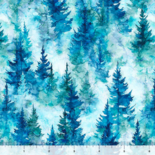 Load image into Gallery viewer, QT Fabrics - Skyward - Trees - Blue - 1/2 YARD CUT