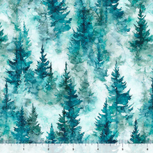 Load image into Gallery viewer, QT Fabrics - Skyward - Trees - Teal - 1/2 YARD CUT