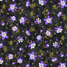 Load image into Gallery viewer, QT Fabrics - Mountains Are Calling - Columbines - Charcoal - 1/2 YARD CUT