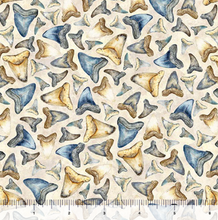 Load image into Gallery viewer, QT Fabrics - Into the Deep - Shark Teeth - Tan - 1/2 YARD CUT