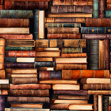 Load image into Gallery viewer, QT Fabrics - Book Club - Stacked Books - 1/2 YARD CUT