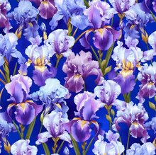 Load image into Gallery viewer, Henry Glass & Co Fabrics - Blissful Blooms - Irises - 1/2 YARD CUT