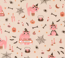 Load image into Gallery viewer, Moda Fabrics - Purrs and Boos - Cats - Moonbeam - 1/2 YARD CUT