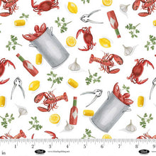 Load image into Gallery viewer, Blank Quilting - Seaside Boil - Lobster Pots & Lobsters - 1/2 YARD CUT