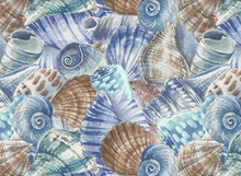 Load image into Gallery viewer, Blank Quilting - Seatopia - Seashell Collage - 1/2 YARD CUT