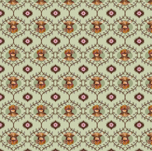 Load image into Gallery viewer, Clothworks - Coneflower Corral - Highland Cows - 1/2 YARD CUT