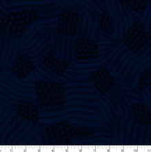 Load image into Gallery viewer, Wilmington Prints - Founding Glory - Tonal Flags - Navy - 1/2 YARD CUT