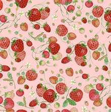 Load image into Gallery viewer, Windham Fabrics - Forest Fruits - Strawberries Pink - 1/2 YARD CUT