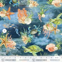 Load image into Gallery viewer, Windham Fabrics - Ocean Life - Deep Sea - 1/2 YARD CUT