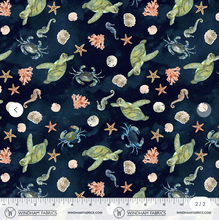 Load image into Gallery viewer, Windham Fabrics - Ocean Life - Undersea Life - Deep - 1/2 YARD CUT