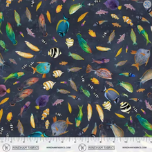 Load image into Gallery viewer, Windham Fabrics - Deep Blue - Shoal of Fish - 1/2 YARD CUT