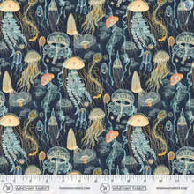Load image into Gallery viewer, Windham Fabrics - Deep Blue - Jellyfish Field - Deep Blue - 1/2 YARD CUT