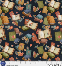 Load image into Gallery viewer, P&B Textiles - Novella - Book Lover Allover - Black - 1/2 YARD CUT