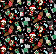 Load image into Gallery viewer, Studio E - Merry Woof-mas - Black Dog Toss - 1/2 YARD CUT