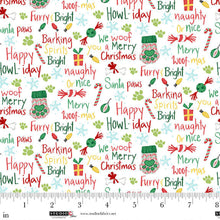 Load image into Gallery viewer, Studio E - Merry Woof-mas - White Words - 1/2 YARD CUT