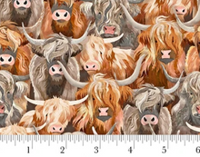 Load image into Gallery viewer, Studio E - Highlander - Cow Crowd - 1/2 YARD CUT