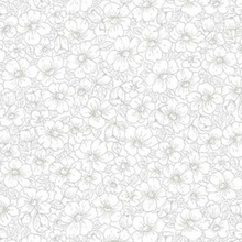 Load image into Gallery viewer, Studio E - Best of Cream & Sugar - Linear Floral - White on White - 1/2 YARD CUT