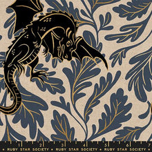 Load image into Gallery viewer, Ruby Star Society CANVAS - Fireglow - Dragon Lair - Smoke Metallic - 1/2 YARD CUT