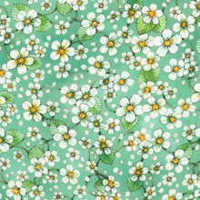 Load image into Gallery viewer, Robert Kaufman - Strawberry Season - Flowers Seafoam - 1/2 YARD CUT