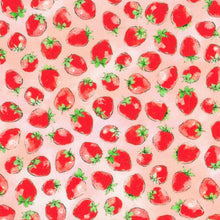 Load image into Gallery viewer, Robert Kaufman - Strawberry Season - Strawberries Camellia - 1/2 YARD CUT