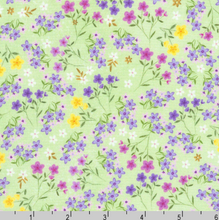 Load image into Gallery viewer, Robert Kaufman - Happy Easter - Small Tossed Flowers Mint - 1/2 YARD CUT