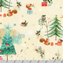 Load image into Gallery viewer, Robert Kaufman - Festive Fauna - Animals - Natural - 1/2 YARD CUT