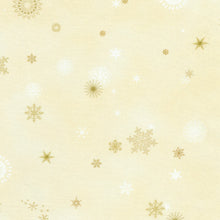 Load image into Gallery viewer, Robert Kaufman - Festive Fauna - Snowflakes - Metallic Natural - 1/2 YARD