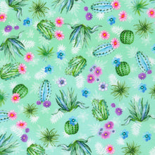 Load image into Gallery viewer, Robert Kaufman - Desert Blooms - Cacti Aqua - 1/2 YARD CUT