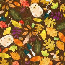 Load image into Gallery viewer, Robert Kaufman - Forest Feast - Hedgehogs Roasted Pecan - 1/2 YARD CUT