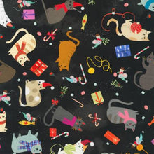 Load image into Gallery viewer, Robert Kaufman - Jingle Pals - Cats Licorice Christmas - 1/2 YARD CUT