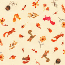 Load image into Gallery viewer, Robert Kaufman - Flora & Fun - Squirrels Natural - 1/2 YARD CUT