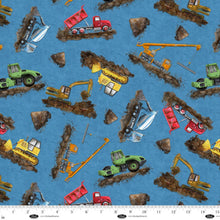 Load image into Gallery viewer, Blank Quilting - Let's Get Building - Construction Equipment - 1/2 YARD CUT