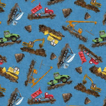Load image into Gallery viewer, Blank Quilting - Let's Get Building - Construction Equipment - 1/2 YARD CUT