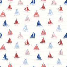 Load image into Gallery viewer, Riley Blake - Yacht Club - Sailboats White - 1/2 YARD CUT