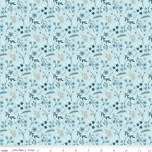 Load image into Gallery viewer, Riley Blake - Winter Magic - Floral Aqua - 1/2 YARD CUT