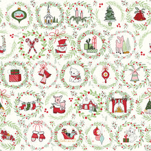 Load image into Gallery viewer, Riley Blake - Mistletoe & Holly - Wreaths Cloud - 1/2 YARD CUT