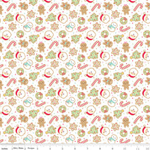 Load image into Gallery viewer, Riley Blake - Gingerbread Kisses - Sugar Cookies - White - 1/2 YARD CUT