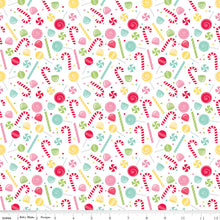 Load image into Gallery viewer, Riley Blake - Gingerbread Kisses - Sweets White - 1/2 YARD CUT