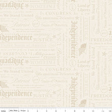 Load image into Gallery viewer, Riley Blake - Independence - Declaration Cream - 1/2 YARD CUT
