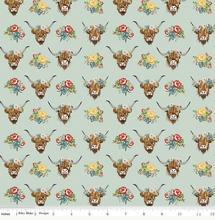 Load image into Gallery viewer, Riley Blake - Cowgirl - Highland Cows Misty - 1/2 YARD CUT