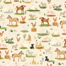 Load image into Gallery viewer, Riley Blake - Lil' Farm Friends - Animals Cream - 1/2 YARD CUT
