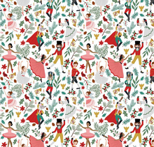 Load image into Gallery viewer, Riley Blake - Nutcracker Tradition - Storybook - Snow - 1/2 YARD CUT